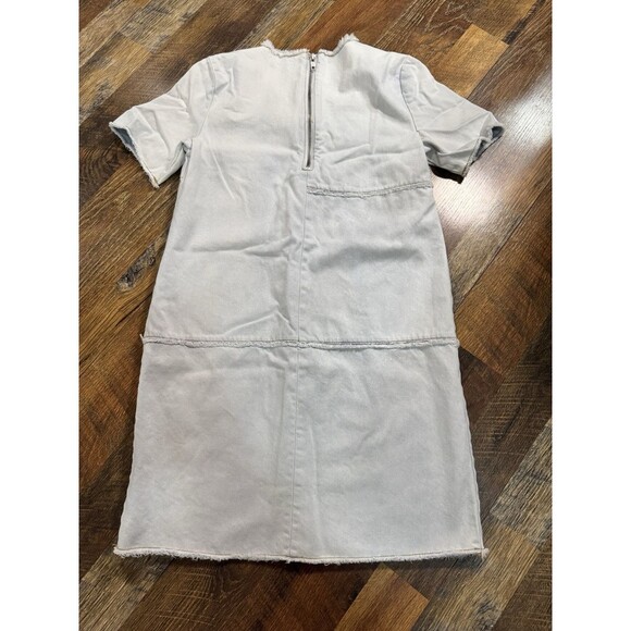 1 State Blue Jean Dress Womens XS Sleeveless V-Neck MINI DRESS Casual - Picture 3 of 4